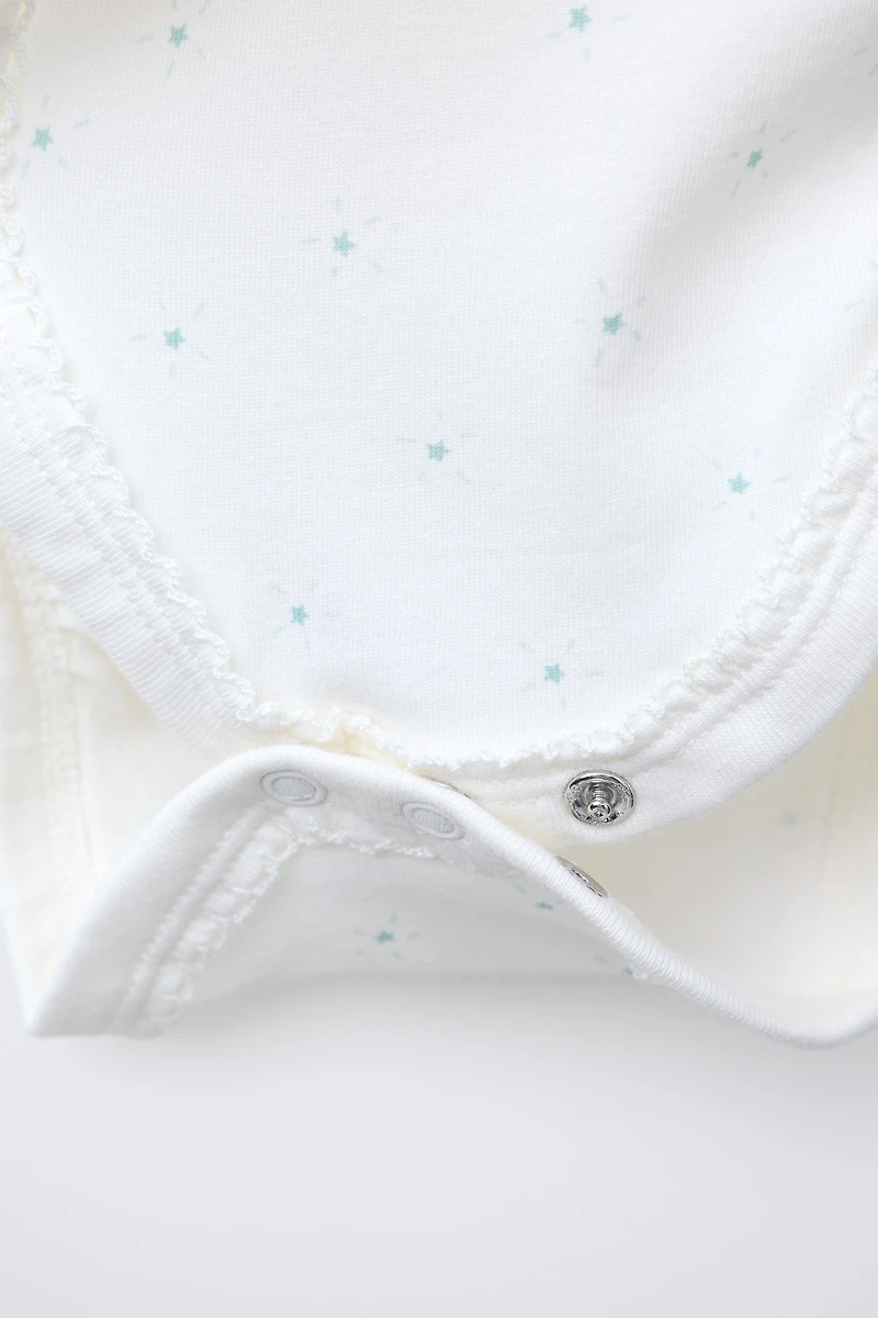 THREE-PACK OF KIMONO NECK STAR BODYSUITS