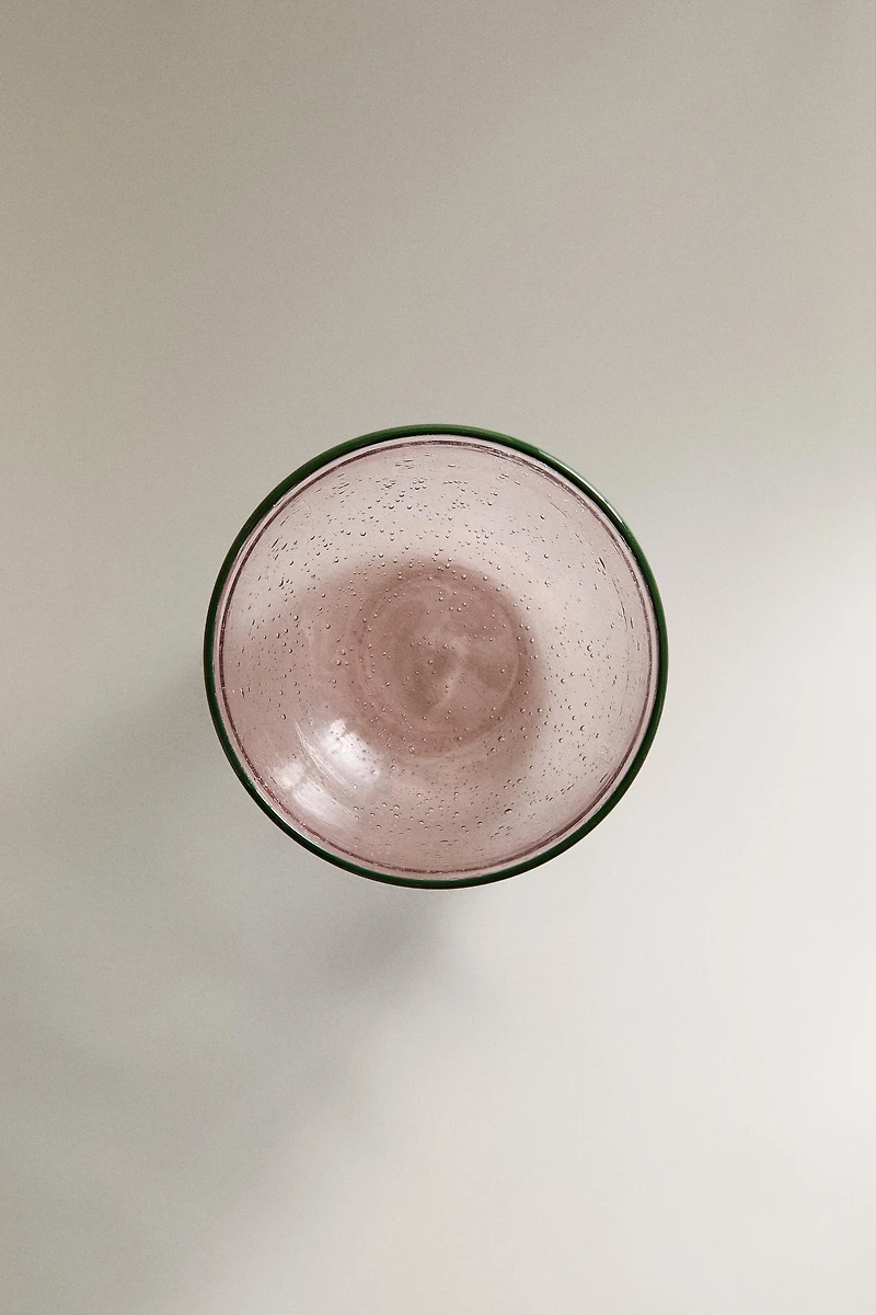 BUBBLE GLASS BOWL WITH RIM