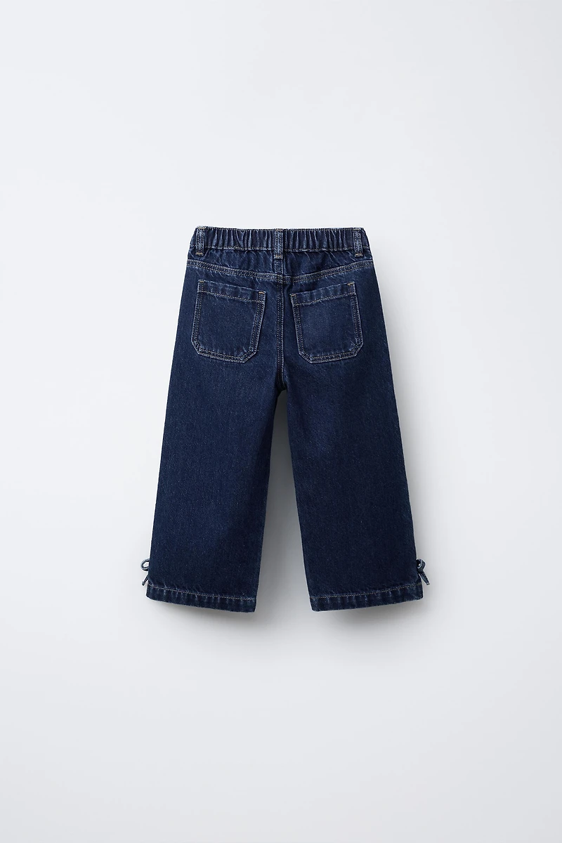 DENIM CULOTTES WITH BOWS