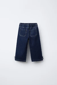 DENIM CULOTTES WITH BOWS