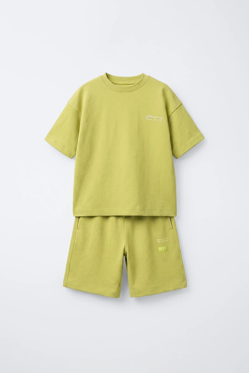 INTERLOCK T-SHIRT AND BERMUDA SET