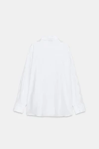 OVERSIZED LINEN BLEND LACE SHIRT