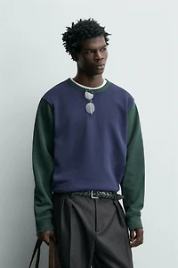 COLOR BLOCK CREWNECK SWEATSHIRT
