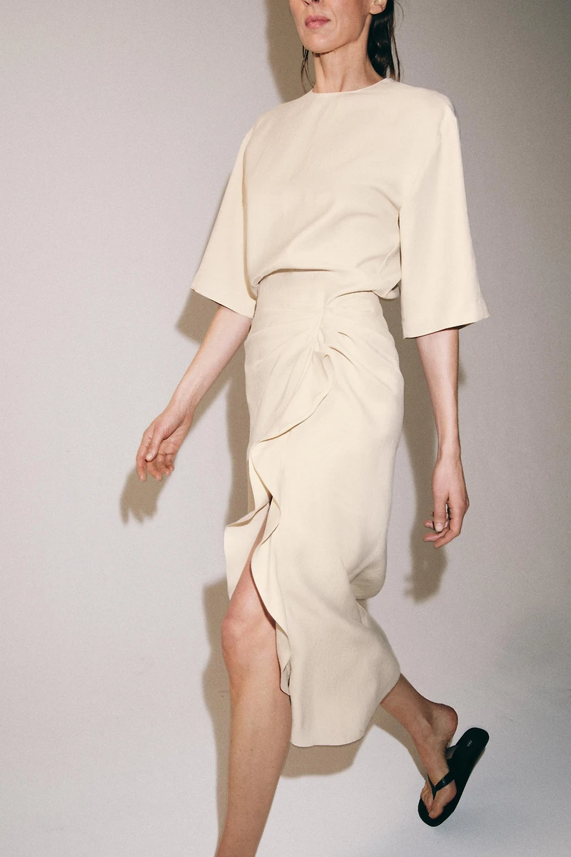 ZW COLLECTION DRAPED MIDI DRESS
