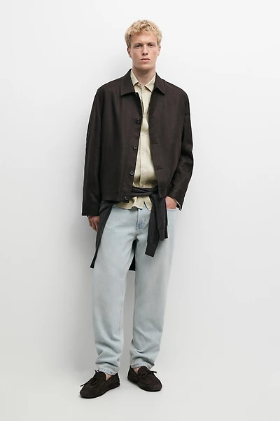100% linen total look overshirt