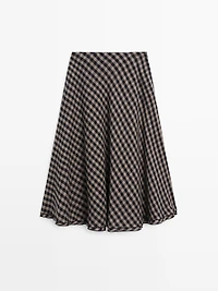 Jupe évasée à carreaux