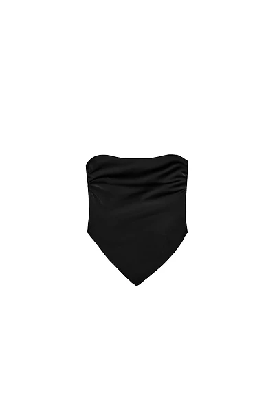 SATIN EFFECT TIE BANDEAU TOP
