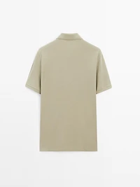 Polo micro-texture en piqué de coton