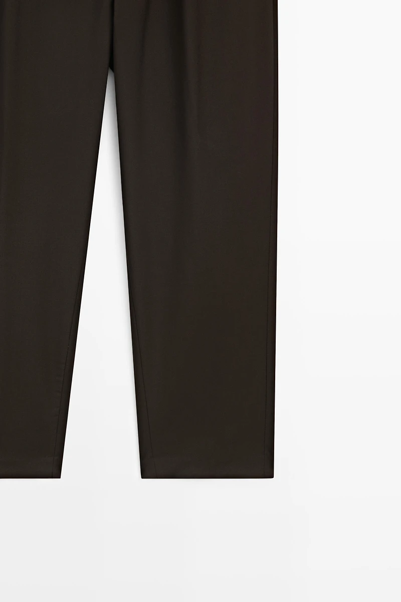 100% wool relaxed fit pants