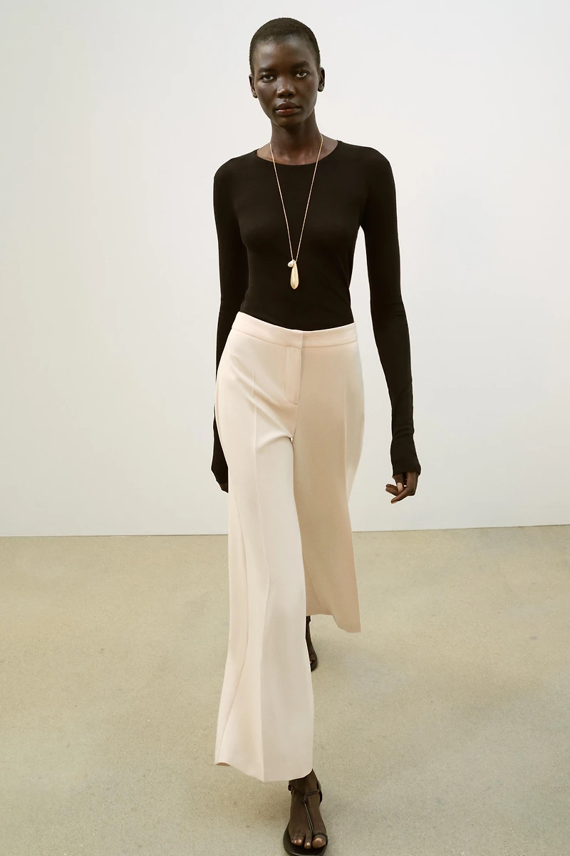 HIGH-WAISTED STRAIGHT LEG PANTS