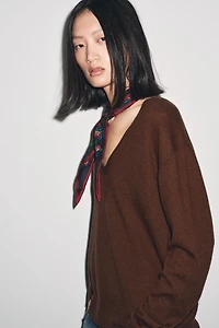 PRINTED BANDANA WITH SILK EMBROIDERY