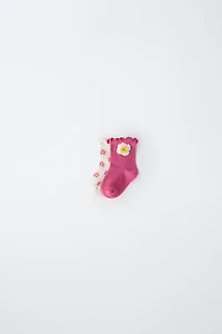 TWO-PACK OF SHORT FLORAL SOCKS