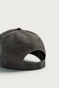 WASHED EMBROIDERED TEXT CAP