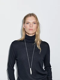 Pull laine col roulé