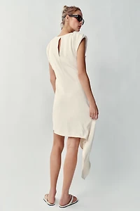 ASYMMETRIC SHORT DRESS WITH SHOULDER PADS