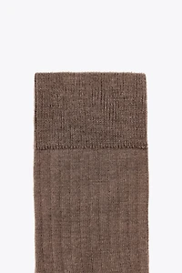 CHAUSSETTES CÔTELÉES AVEC LAINE