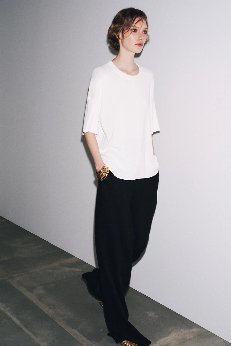 TOP OVERSIZE EN MAILLE UNIE