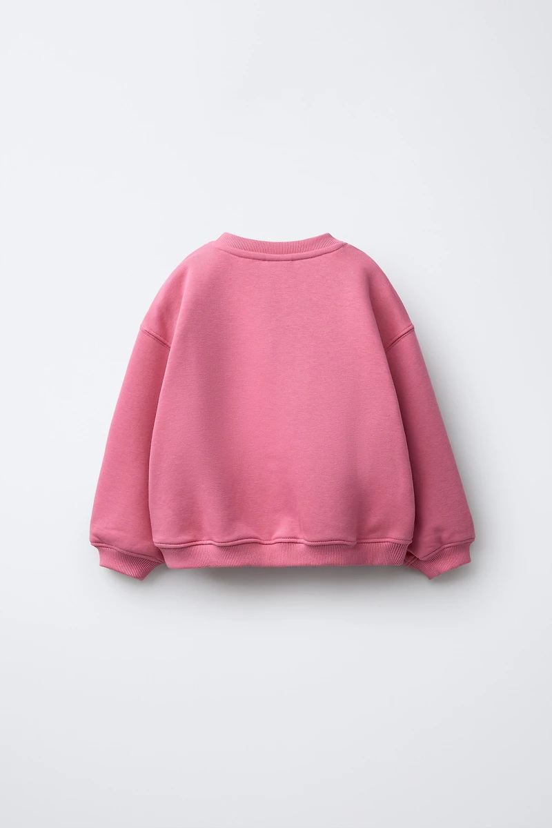 EMBROIDERED CAPYBARA AND HEART SWEATSHIRT
