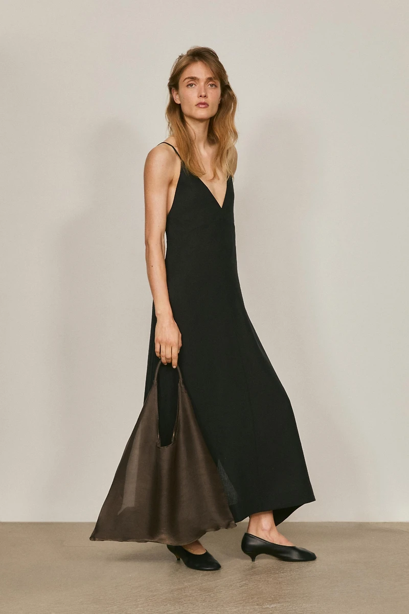 Flowing linen blend slip dress - LIMITED EDITION