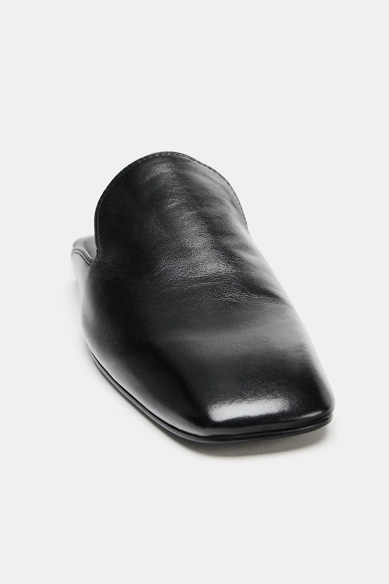 MOCASSINS MULES EN CUIR