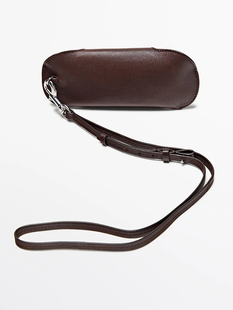 Étui à lunettes en cuir nappa