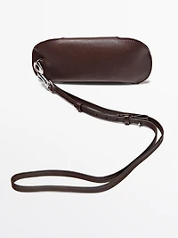 Étui à lunettes en cuir nappa