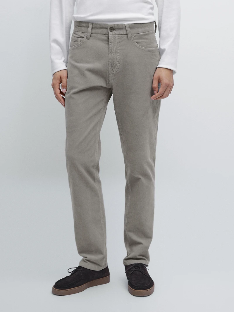 Slim fit corduroy denim trousers