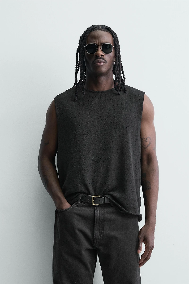 TEXTURED KNIT TANK TOP