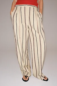 ZW COLLECTION STRIPED PLEATED TROUSERS