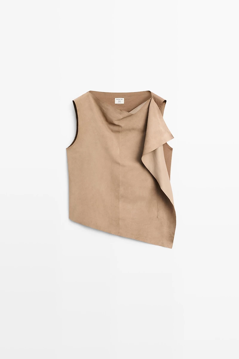 Asymmetric suede top - STUDIO