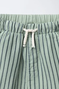STRIPED COMBINATION STRAIGHT SHORTS
