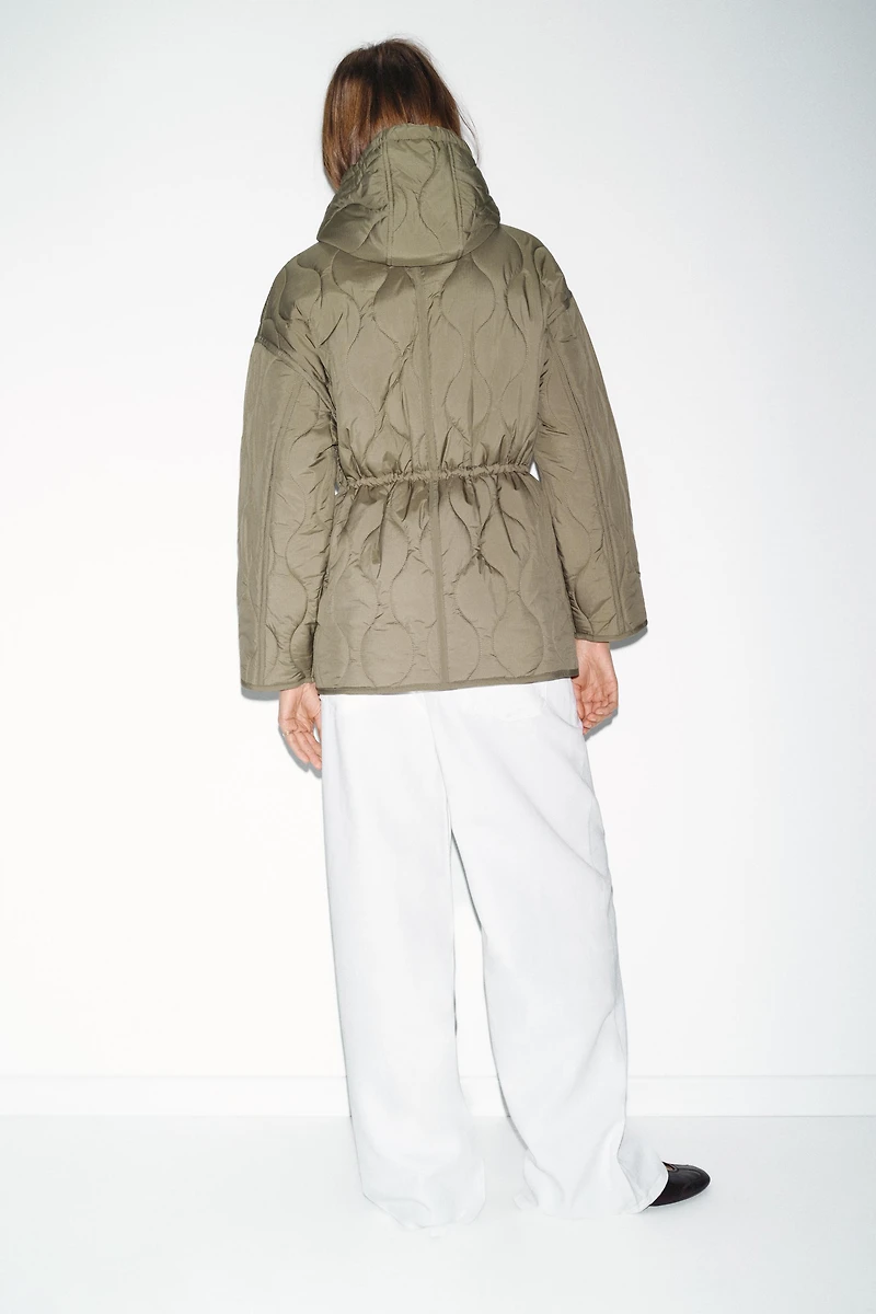 WATER REPELLENT HOODED PUFFER JACKET