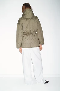 WATER REPELLENT HOODED PUFFER JACKET