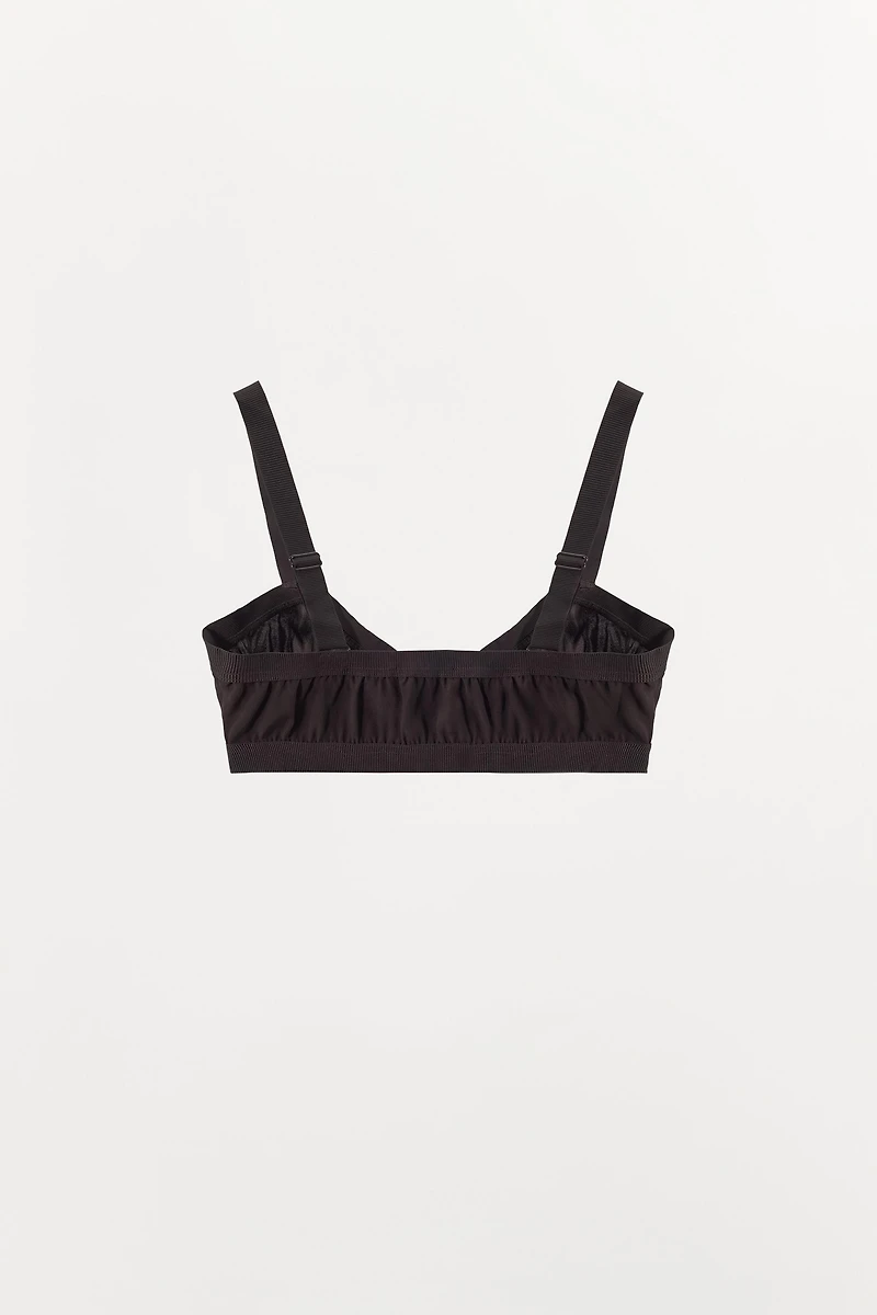 ELASTICIZED SILK BLEND BRALETTE