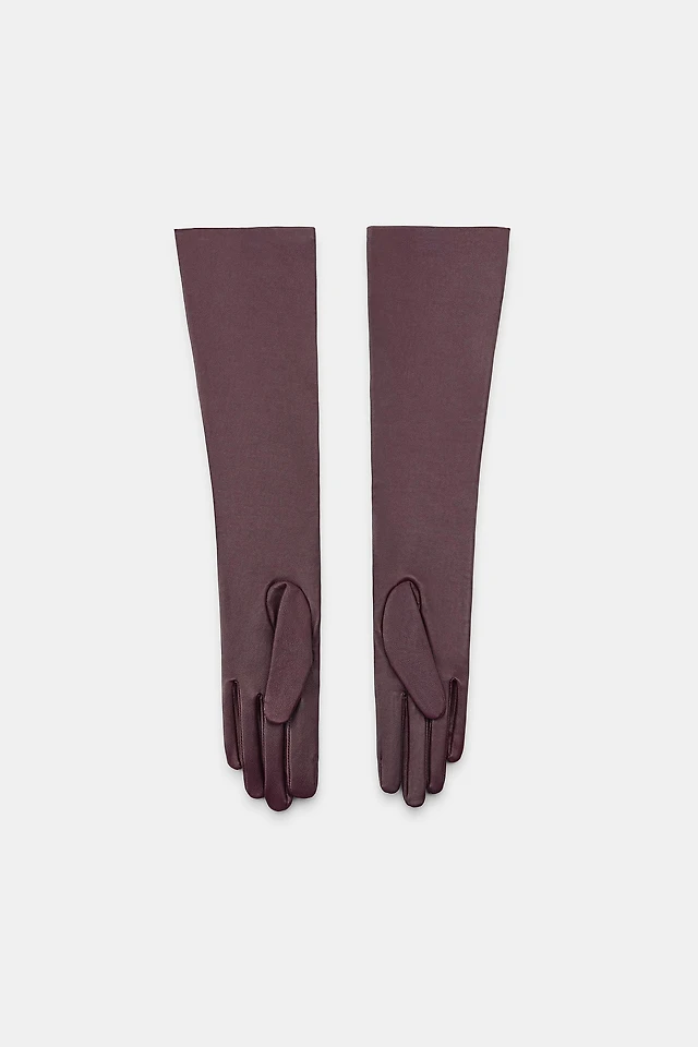 Zara 100% LEATHER LONG GLOVES | Place Rosemre