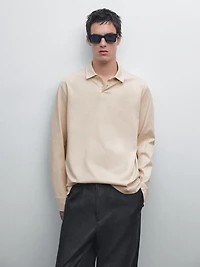 100% cotton distressed-effect polo shirt