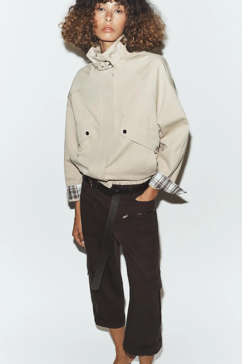 OVERSIZED HIGH-COLLAR BOMBER JACKET