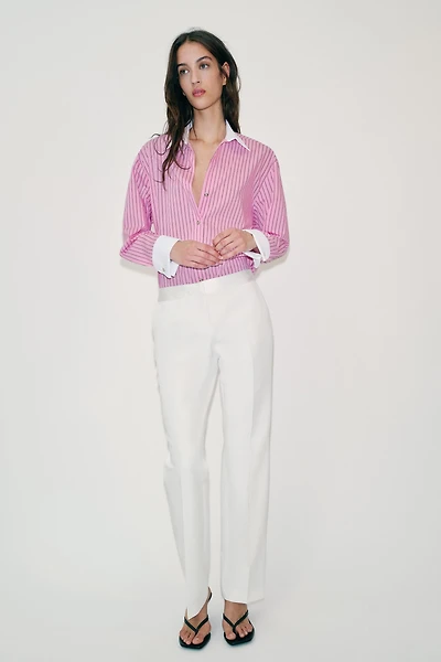 STRIPED POPLIN SHIRT