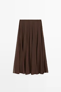 Flowing flared midi skirt