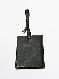 Étiquette de voyage en cuir nappa