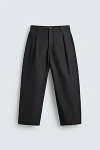RELAXED FIT PINSTRIPE PANTS