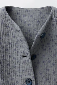 TEXTURED FLORAL OVERSHIRT