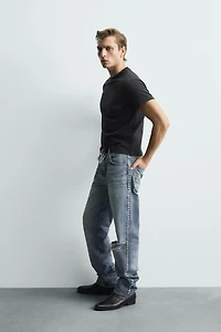 T-SHIRT COURT FIT À INSCRIPTION DÉLAVÉ