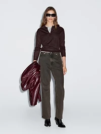 Pull polo en maille 100 % laine