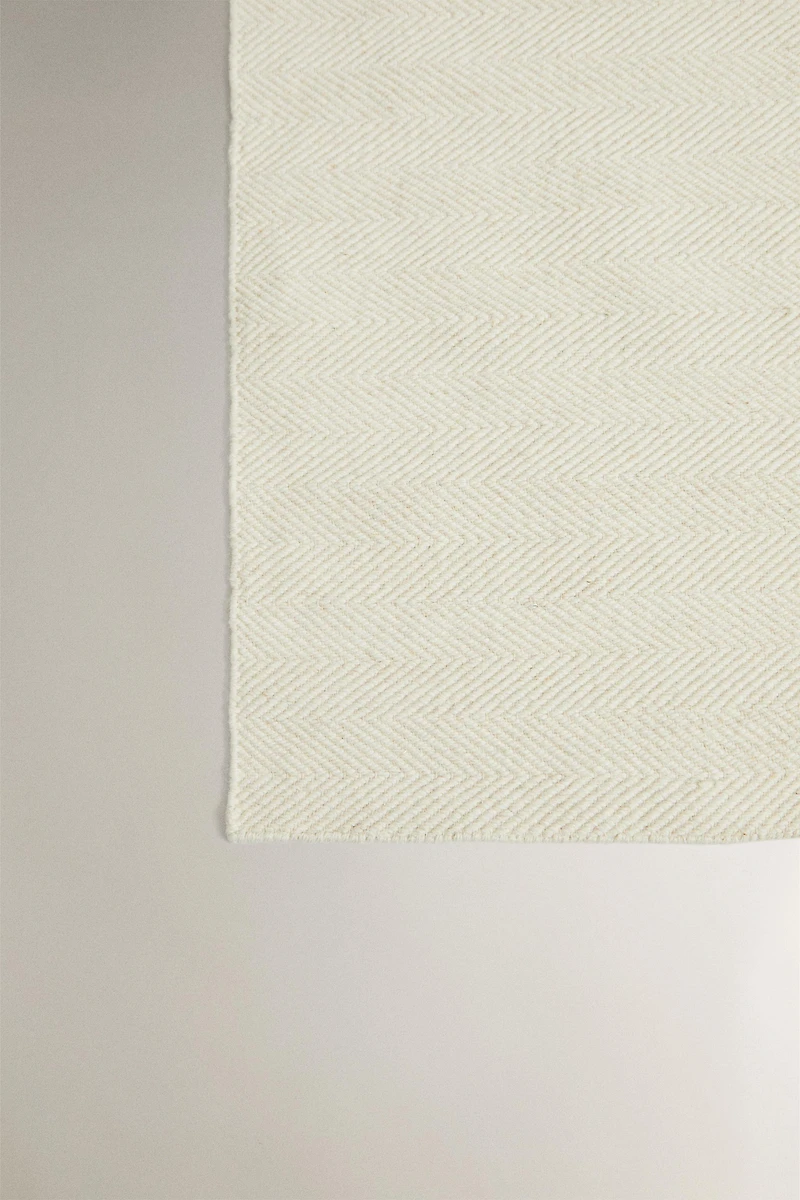 HERRINGBONE WOOL AREA RUG