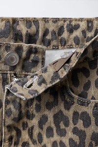 ANIMAL PRINT AND STAR WIDE LEG JEANS