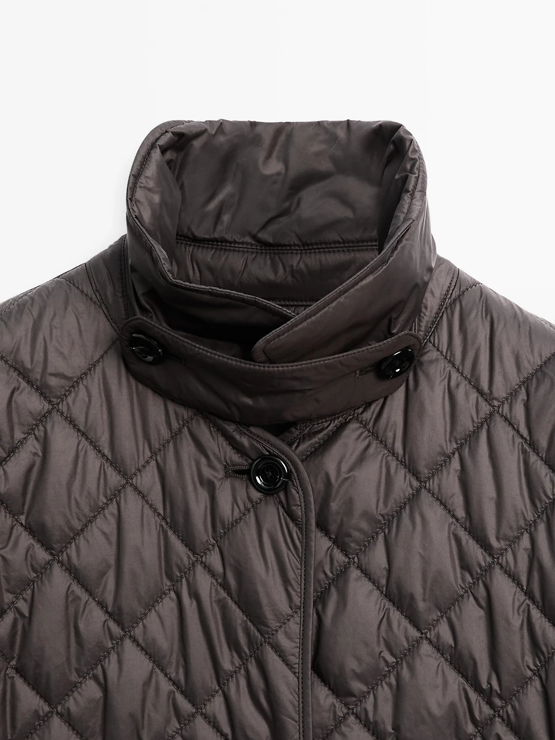Long lightweight puffer jacket
