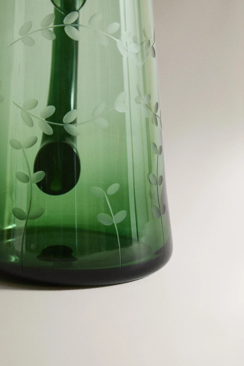 PICHET VERRE FEUILLES NOËL