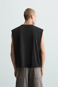 T-SHIRT DÉBARDEUR À INSCRIPTION IMPRIMÉE