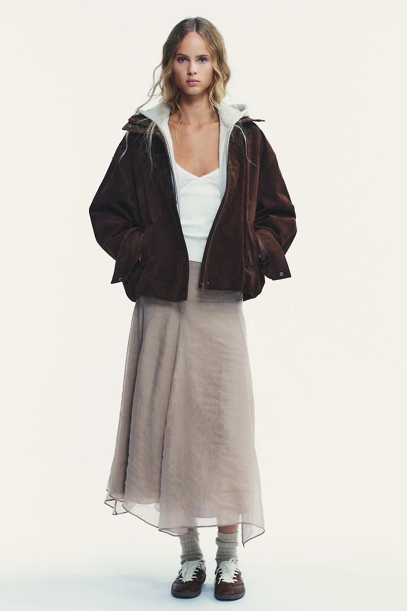 VESTE EN CUIR DAIM